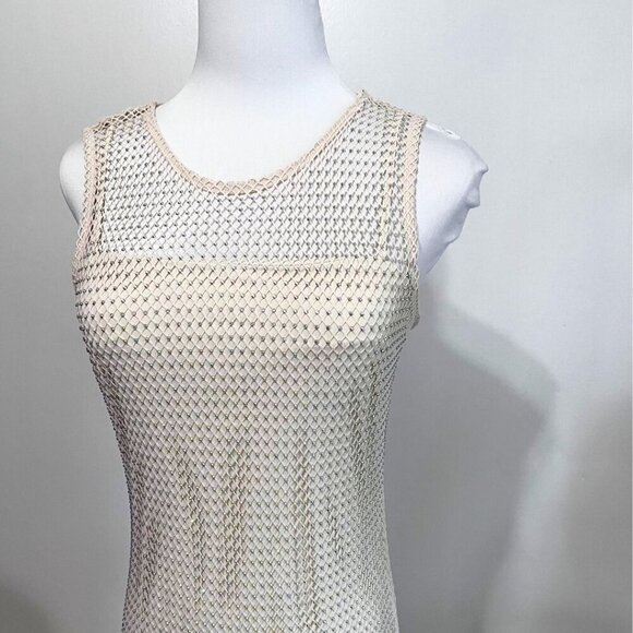 NWT HOUSE OF HARLOW CREAM SLEEVELESS MESH CRYSTAL RHINESTONE PARTY DRESS - XS - Picture 5 of 16